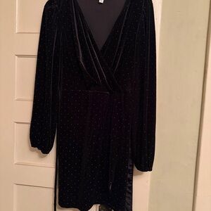 Nine West Black Long Sleeve Dress with Subtle Sparkle